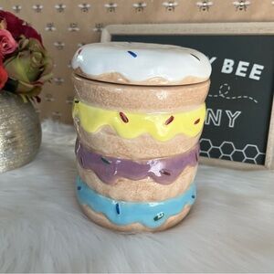 Ceramic Stacked Layers Cake Glazed Donuts Cookie Jar/Canister